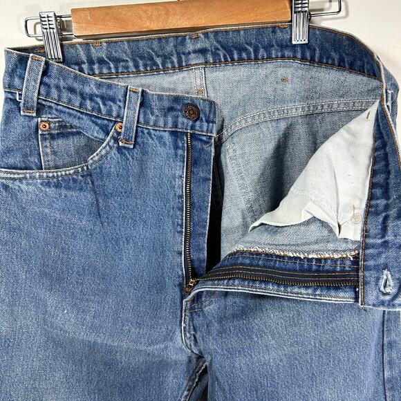 Vintage Levis 505 Orange Tab USA Denim Jeans 32 x 29 70s Straight - Picture 10 of 11